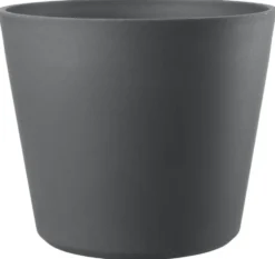 Pot en plastique injecté coloris gris Deroma Origin Vaso grigio - Ø 24 x H 20 cm
