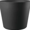 Pot en plastique injecté coloris gris Deroma Origin Vaso anthracite à roulettes - Ø 78 x H 64 cm