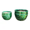 Pot en terre cuite émaillée coloris vert Les Poteries d'Albi Austral - Ø 20 x H 16 cm