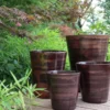 Pot en terre cuite émaillée marron Châtaigne Les Poteries d’Albi Sydney - Ø 45 x H 61 cm