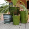 Pot en terre cuite émaillée vert Forêt Les Poteries d’Albi Sydney - Ø 45 x H 61 cm