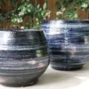 Pot en terre émaillée bleu Nuit étoilée Les Poteries d'Albi Bahia - Ø 25 x H 31 cm