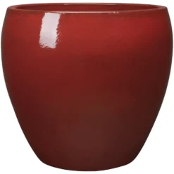 Pot Guardians Karanda coloris rouge en terre cuite émaillée - 40 x 40 x 40 cm