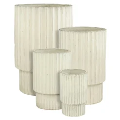 Pot haut Sorrento coloris beige en céramique - 54,5 x Ø 36 cm