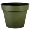 Pot horticole en acier coloris vert mat Decolines Reb - Ø 37 x H 32 cm
