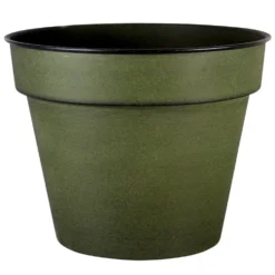 Pot horticole en acier coloris vert mat Decolines Reb - Ø 37 x H 32 cm