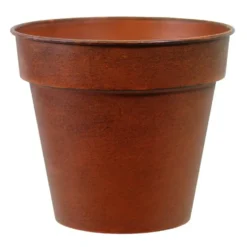 Pot horticole en acier peint brun antique Ø 19 x H 17 cm