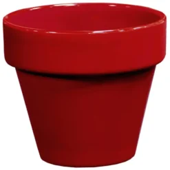 Pot horticole émaillé grenat Decolines - Ø 14 x H 13 cm