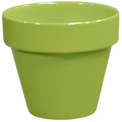Pot horticole émaillé moutarde Ø 19 x H 17 cm