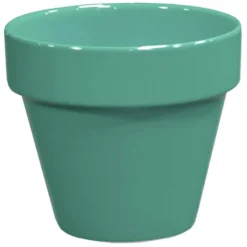 Pot horticole émaillé vert amande Ø 19 x H 17 cm