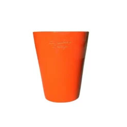 Pot Mazagran orange en terre cuite émaillée H 46 x Ø 38 cm