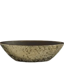Pot ovale en terre cuite coloris champagne Clemente - 41 x 20 x 26 cm