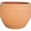 Pot rond alma strié coloris beige en terre cuite - Ø 36 x 29 cm