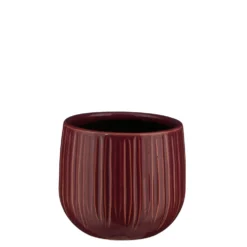 Pot rond cannelé coloris violet Pablo - 12 x Ø 14 cm