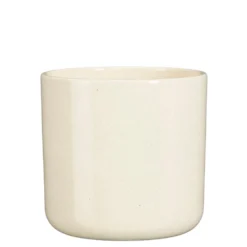 Pot rond coloris beige en céramique Fedor Mica Decorations - 15 x Ø 17 cm