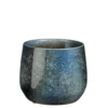 Pot rond coloris bleu en terre cuite Hugo Mica Decorations - 15 x Ø 17 cm