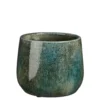 Pot rond coloris bleu en terre cuite Hugo Mica Decorations - 17 x Ø 19 cm