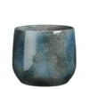 Pot rond coloris bleu en terre cuite Hugo Mica Decorations - 21 x Ø 22 cm