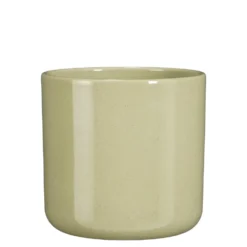 Pot rond coloris vert en céramique Fedor Mica Decorations - 15 x Ø 17 cm