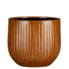 Pot rond Edelman Hollande cannelé ocre Pablo – Ø 25 x H 20 cm