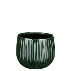Pot rond Edelman Hollande cannelé vert foncé Pablo – Ø 16 x H 14 cm