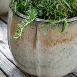 Pot rond en céramique coloris crème Edelman Corsica - Ø 47 x H 41 cm