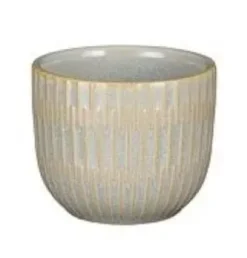 Pot rond en céramique coloris gris glacé Sara - Ø 7,5 x H 6 cm