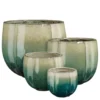 Pot rond en céramique coloris vert Edelman Corsica - Ø 29 x H 26 cm