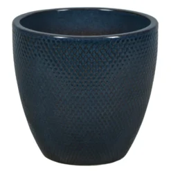 Pot rond en grès émaillé bleu océan Passion for Pottery Busan - Ø 48 x H 40 cm