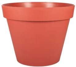 Pot rond en plastique coloris terre battue EDA Toscane - Ø 20 x H 17 cm