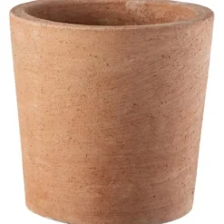 Pot rond moderne en terre cuite beige Ø15xH15 cm