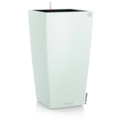 Pot à réserve d'eau Lechuza Cubico color kit complet blanc - 40 x 40 x 75 cm
