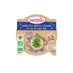 Pots de panais haricots verts et riz bonne nuit Babybio 2 x 200 g