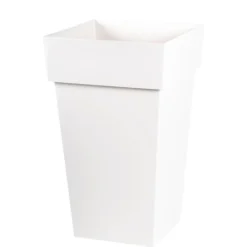 Pot Toscane carré haut blanc L.40 x l.39 x H.65 cm