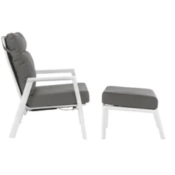 Pouf ottoman Kledi en aluminium, teinte pelican - BIZZOTTO Kledi