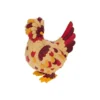 Poule décorative en résine multicolore Adelaide - 26 x 17 x H 3,5 cm