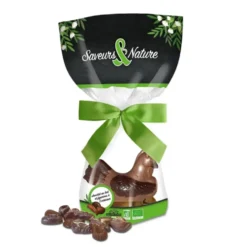 Poule de Pâques en chocolat au lait garnie de fritures bio - 130 g