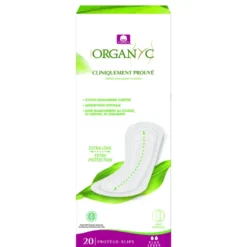 Protège-slip maxi extra long en coton bio Organyc - boîte de 20