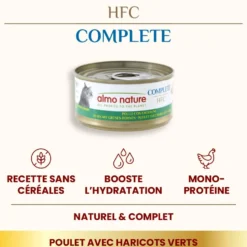 Pâtée pour chat complète HFC au poulet et haricots verts Almo Nature - 70 g