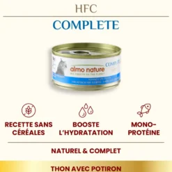 Pâtée pour chat complète HFC au thon et potiron Almo Nature - 70 g