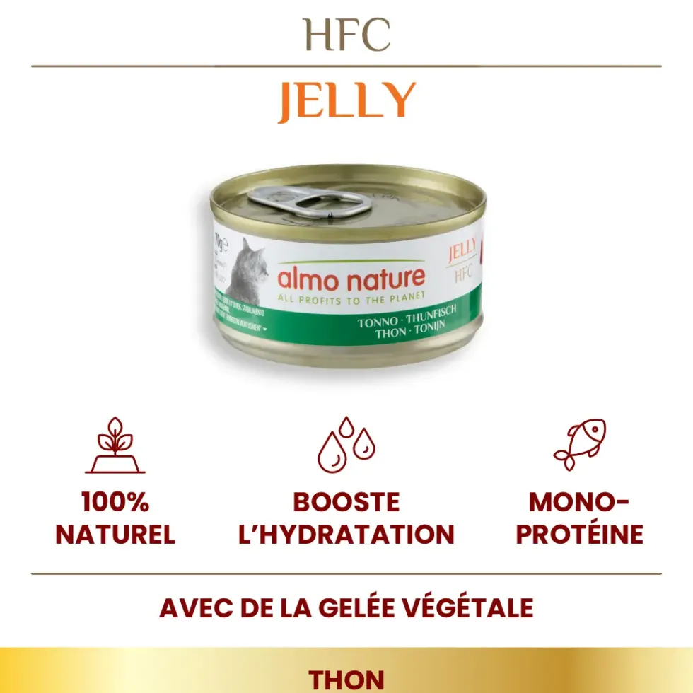 Pâtée pour chat HFC Jelly au thon Almo Nature - 70 g