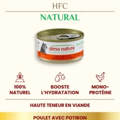 Pâtée pour chat HFC Natural au poulet et potiron Almo Nature - 70 g