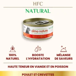 Pâtée pour chat HFC Natural au poulet et crevettes Almo Nature - 70 g