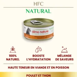 Pâtée pour chat HFC Natural au thon et poulet Almo Nature - 70 g