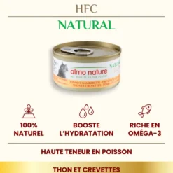 Pâtée pour chat HFC Natural au thon et crevettes Almo Nature - 70 g