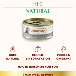Pâtée pour chat HFC Natural au thon et alevins Almo Nature - 70 g