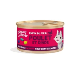 Pâtée pour chat senior au poulet et à la dinde morceaux en sauce sans céréales Edgard & Cooper - 85 g