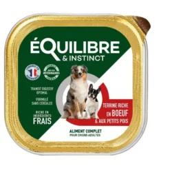 Pâtée pour chien bœuf pois en barquette de 300 g