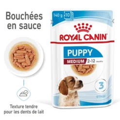 Pâtées pour chiot de taille moyenne Royal Canin Medium Puppy - 10 x 140 g