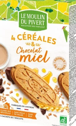 P'tit Dej Céréales, miel et chocolat bio 190 g LE MOULIN DU PIVERT